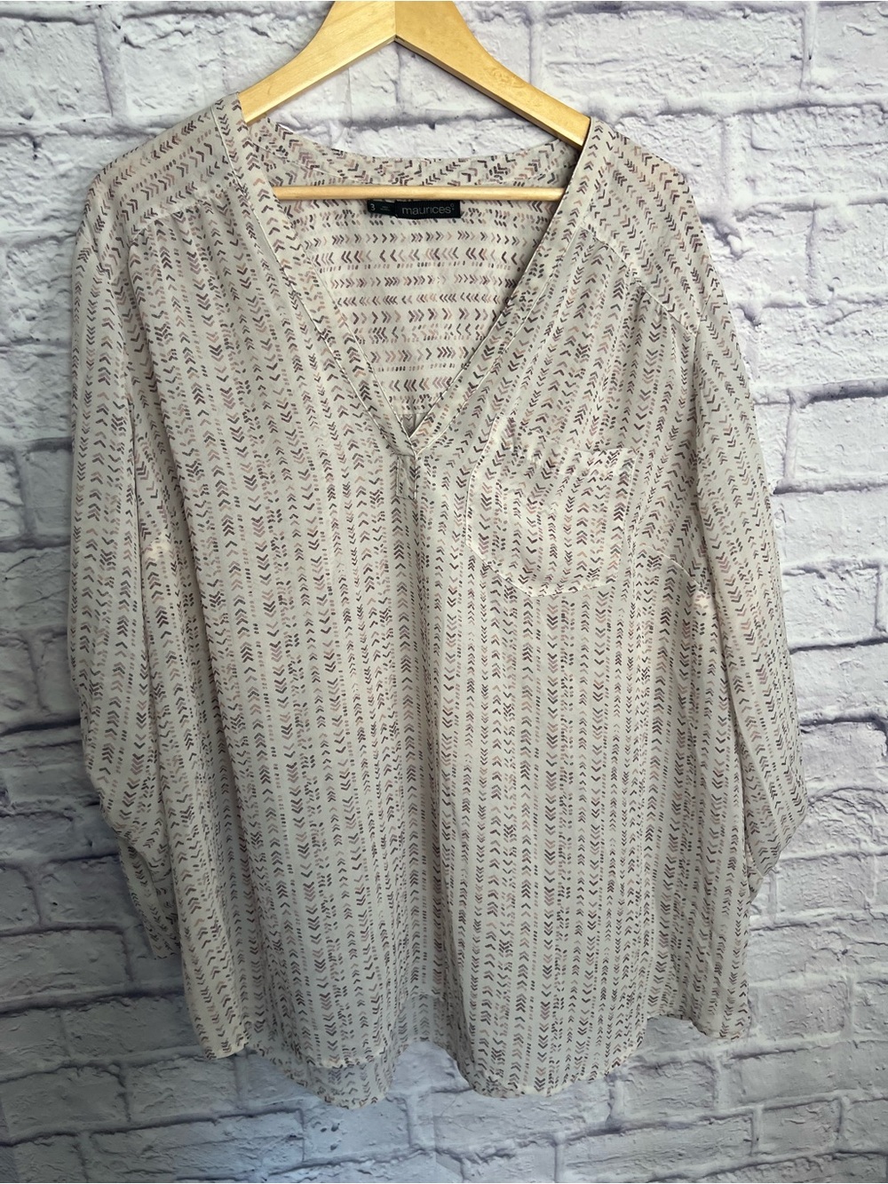 Maurice’s Ivory Boho Print Blouse – Plus Size 3